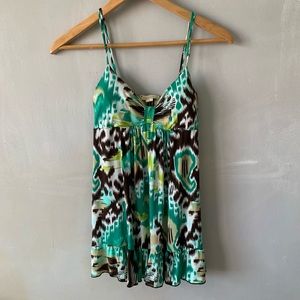 twentyone animal/peacock patterned padded tank top